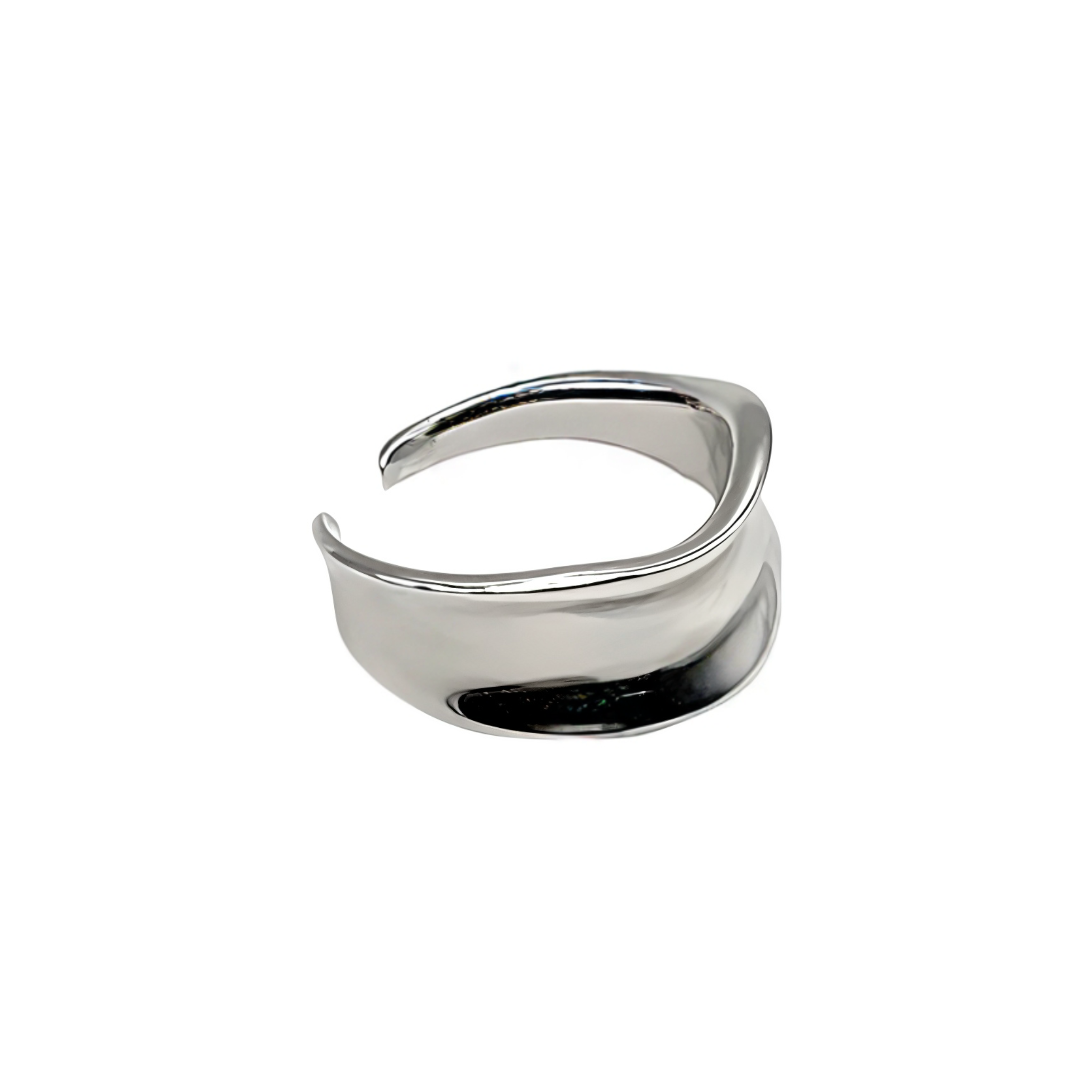 Contemporary Wide Silver Rings
