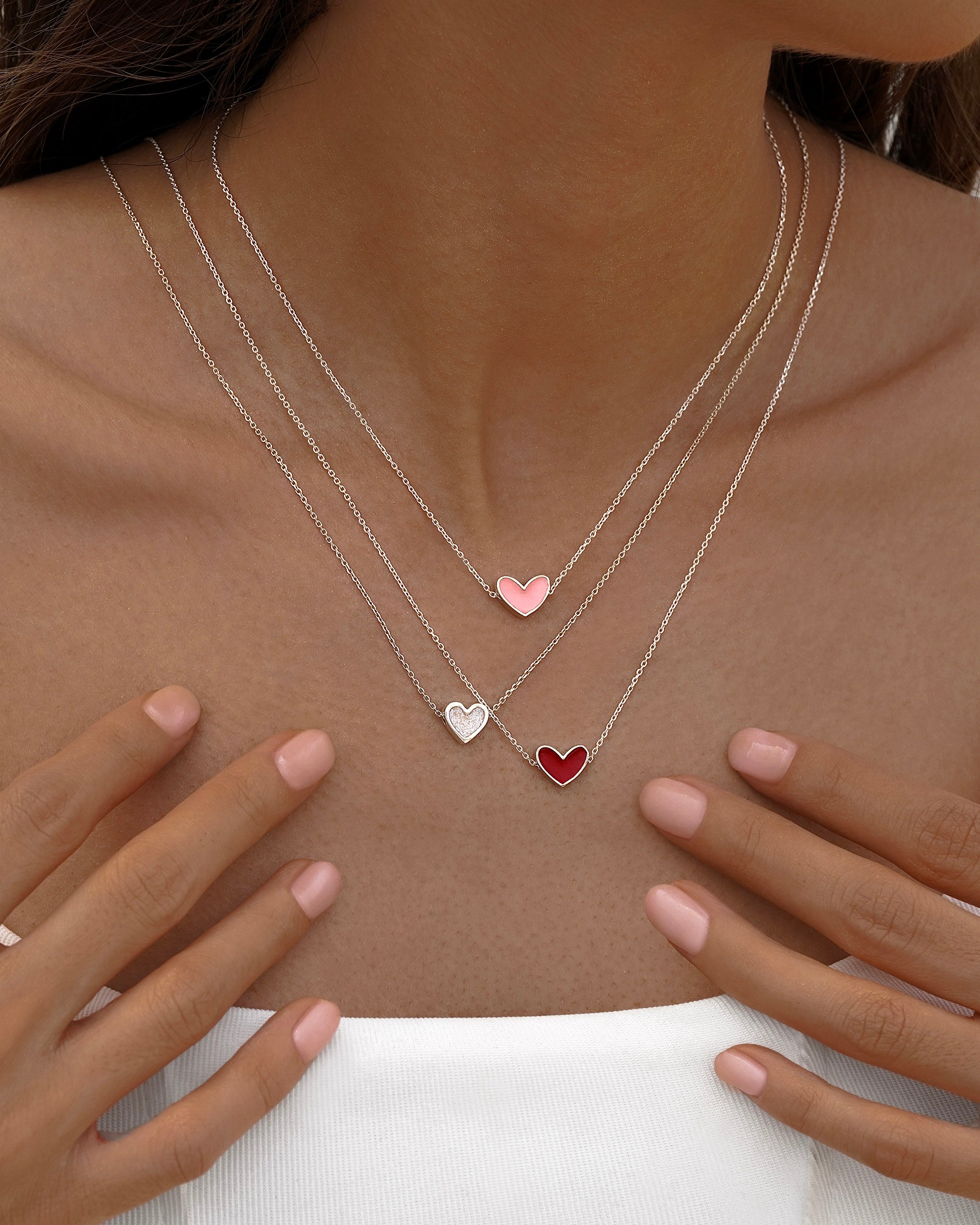 Colorful Heart Necklace Collection